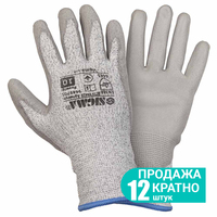 Рукавички трикотажні Антипоріз з частковим ПУ покриттям р10 (сірі-манжет) SIGMA (9449701)