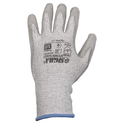 Рукавички трикотажні Антипоріз з частковим ПУ покриттям р10 (сірі-манжет) SIGMA (9449701)
