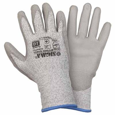 Рукавички трикотажні Антипоріз з частковим ПУ покриттям р10 (сірі-манжет) SIGMA (9449701)
