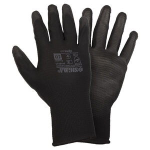 Рукавички трикотажні з частковим ПУ покриттям р10 (чорно-сірі манжет) SIGMA (9446411)