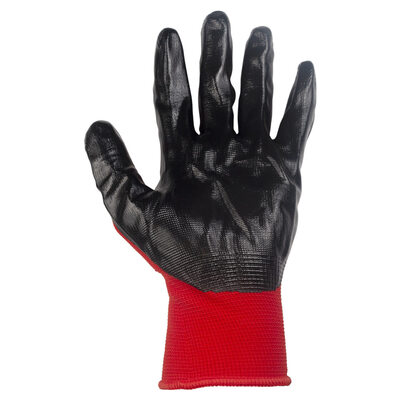 Рукавички трикотажні з частковим нітриловим покриттям р10 (червоно-чорні манжет) КРАТНО 12 парам SIGMA (9443471)
