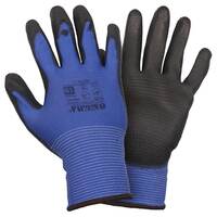 Рукавички трикотажні з частковим ПУ покриттям р10 (синьо-чорні манжет) SIGMA (9446431)
