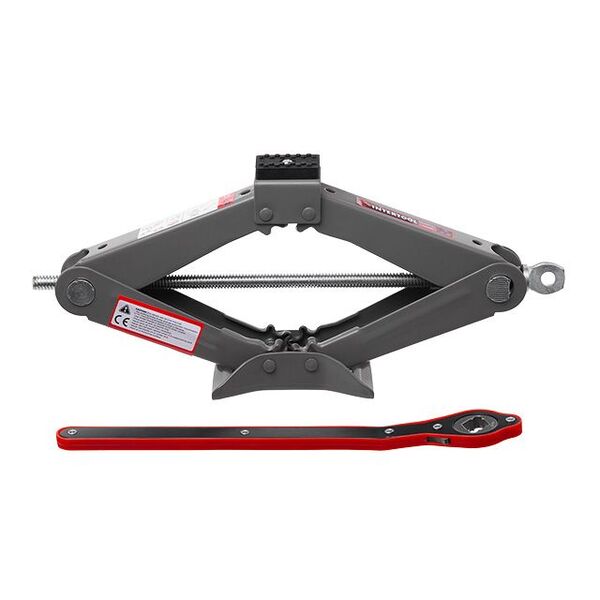 Домкрат механічний ромбоподібний 1,5т. з тріскачкою, гумовий упор., 90-370 мм INTERTOOL GT0183