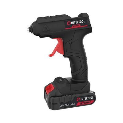 Пістолет клейовий 20 В, під стрижні 10.8-11.5мм, без ЗП та АКБ INTERTOOL WT-9301