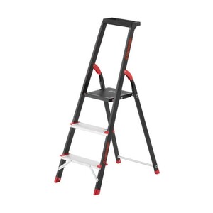 Драбина сталева, 3 сходинки, лоток для інвентарю, висота: 1132 мм, висота: висота до платформи: 630 мм, 150 кг INTERTOOL LT-0053
