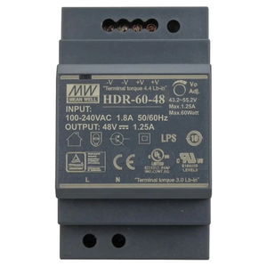 Блок живлення Mean Well HDR-60-48 48B 1.25А для монтажа на DIN рейку