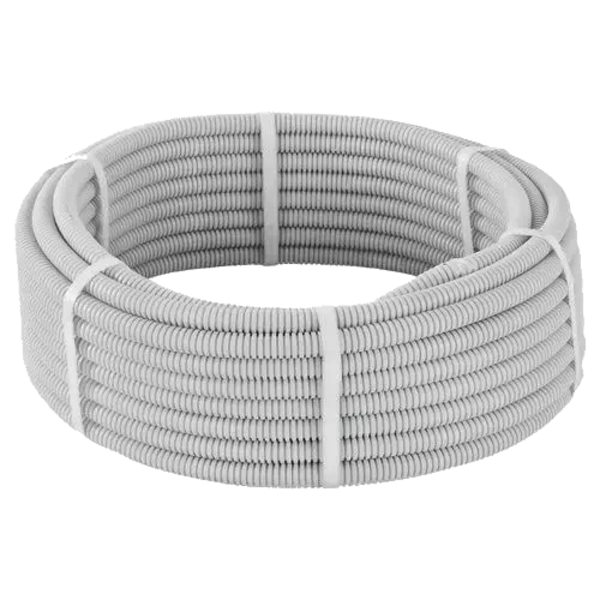 Труба гофрована 350Н сіра 25/19мм (100м) з протяжкою негорюча