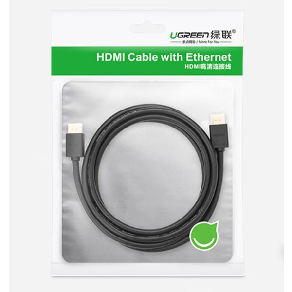 Кабель HDMI M - M, 5.0 м, V2.0 Cafule 4K, HD104 UGREEN Чорний