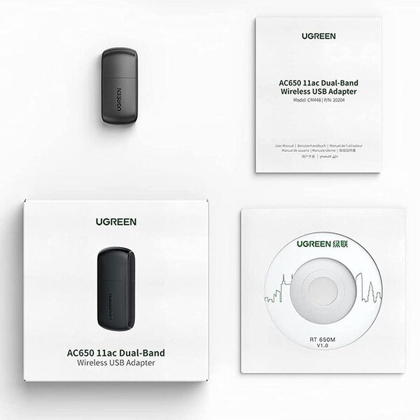 Адаптер WiFi AC650 11ac Dual-Band USB 2.0 (CM448) Ugreen