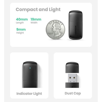 Адаптер WiFi AC650 11ac Dual-Band USB 2.0 (CM448) Ugreen