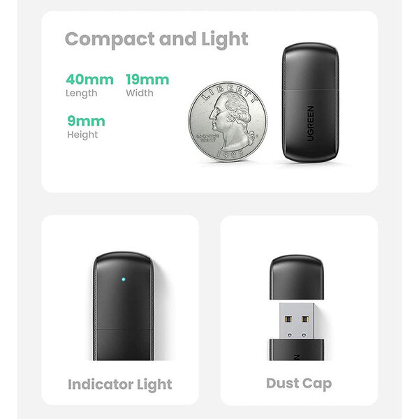 Адаптер WiFi AC650 11ac Dual-Band USB 2.0 (CM448) Ugreen