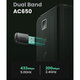 Адаптер WiFi AC650 11ac Dual-Band USB 2.0 (CM448) Ugreen