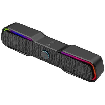 Акустична система 2.0 HP DHE-6002, 3,5мм + USB, 6Вт, Sound Bar LED RGB