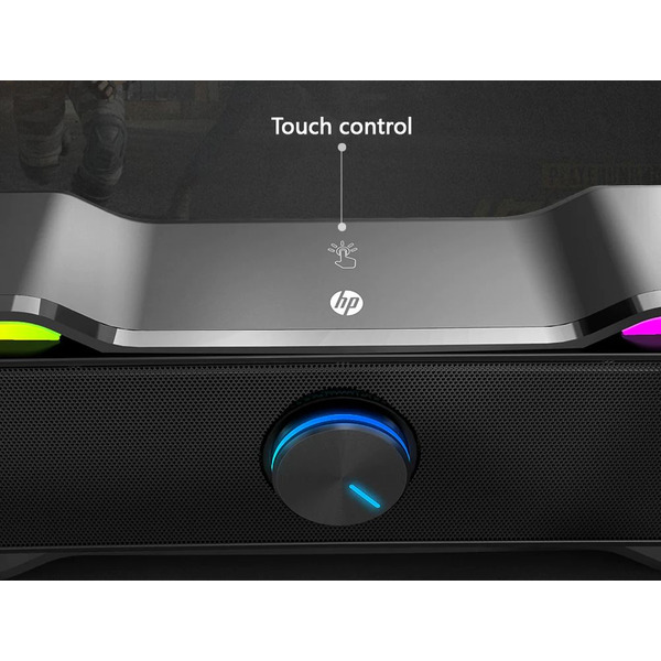 Акустична система 2.0 HP DHE-6002, 3,5мм + USB, 6Вт, Sound Bar LED RGB