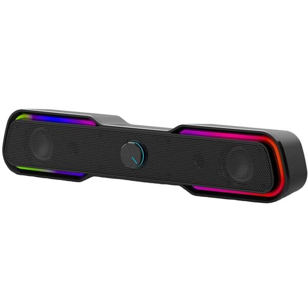 Акустична система 2.0 HP DHE-6002, 3,5мм + USB, 6Вт, Sound Bar LED RGB