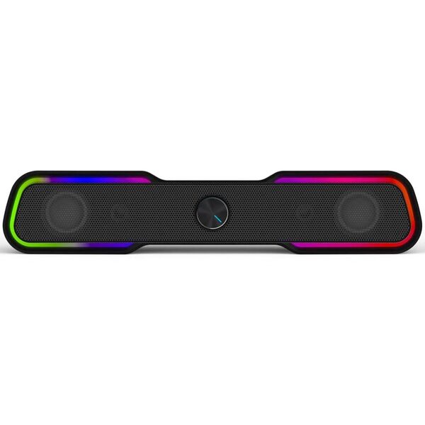 Акустична система 2.0 HP DHE-6002, 3,5мм + USB, 6Вт, Sound Bar LED RGB