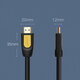 Кабель HDMI M - M, 5.0 м, V1.4 Round Cable 4K, HD101 UGREEN Чорний+Жовтий