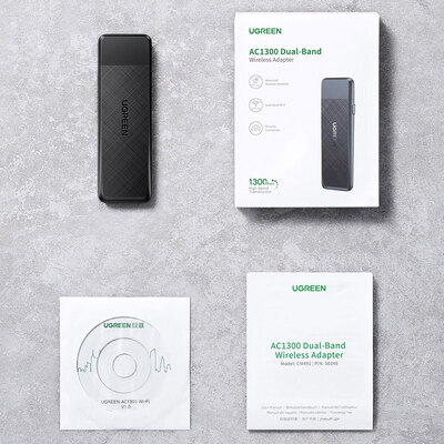 Адаптер WiFi AC1300 2.4GHz&amp;5GHz USB 3.0 CM492 Ugreen Black