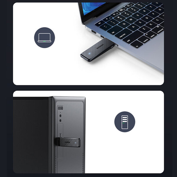 Адаптер WiFi AC1300 2.4GHz&amp;5GHz USB 3.0 CM492 Ugreen Black