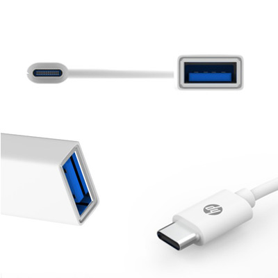 Перехідник USB 3.1 Type-C --> USB (OTG), 15см. HP білий
