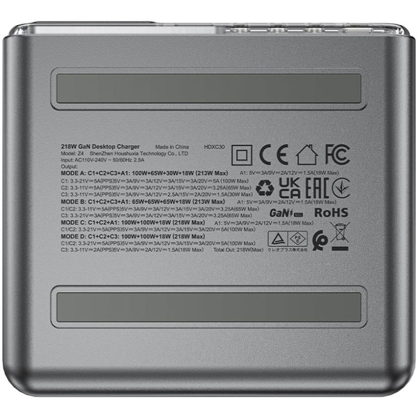 Зарядний пристрій 4xUSB 218W (3xUSB-C + USB-A) Gan Z4 Fast Charger Acefast