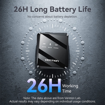 Мікрофонна радіосистема для смартфона Vention USB-C 2-Pack Wireless Lavalier Black (NCBB0)