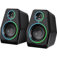 Акустична система 2.0 Defender Solar 10, 10Вт, Bluetooth, RGB підсвітка, USB, чорна