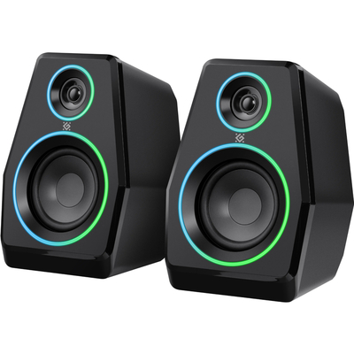 Акустична система 2.0 Defender Solar 10, 10Вт, Bluetooth, RGB підсвітка, USB, чорна