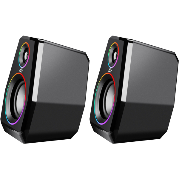 Компьютерные колонки 2.0 Defender Solar 10, 10Вт, Bluetooth, RGB подсветка, USB, черная