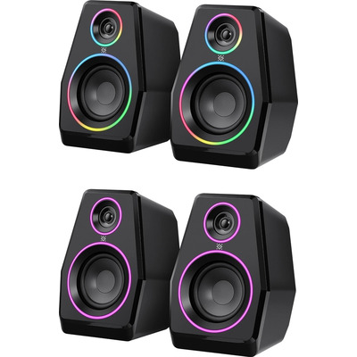 Акустична система 2.0 Defender Solar 10, 10Вт, Bluetooth, RGB підсвітка, USB, чорна