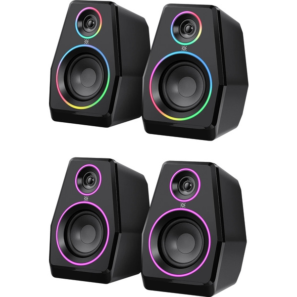 Компьютерные колонки 2.0 Defender Solar 10, 10Вт, Bluetooth, RGB подсветка, USB, черная