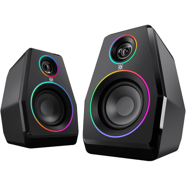 Компьютерные колонки 2.0 Defender Solar 10, 10Вт, Bluetooth, RGB подсветка, USB, черная