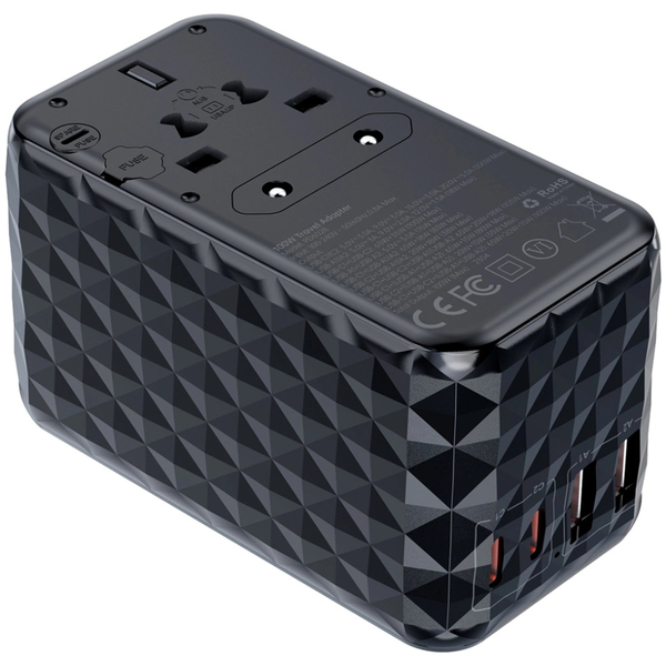 Зарядний пристрій 4xUSB 100W PD (2хUSB-C+2хUSB-A) сharger diamond model чорний Choetech