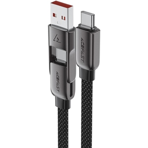 Кабель USB 2.0 Type-C M-M to USB-AM, 1.2м 60W zink alloy Black, C13-04 Acefast