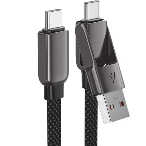 Кабель USB 2.0 Type-C M-M to USB-AM, 1.2м 60W zink alloy Black, C13-04 Acefast