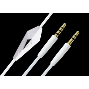 Кабель AUX Audio TRRS - TRS M/M 1.2 м з мікрофоном білий