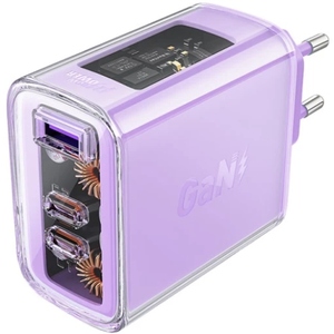 Зарядний пристрій 3xUSB 65W (2xUSB-C+USB-A) Gan A45 Fast Charger Purple alfalfa Acefast