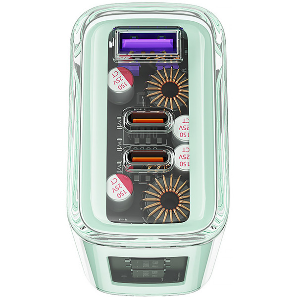 Зарядний пристрій 3xUSB 65W (2xUSB-C+USB-A) Gan A45 Fast Charger Mountain mist Acefast