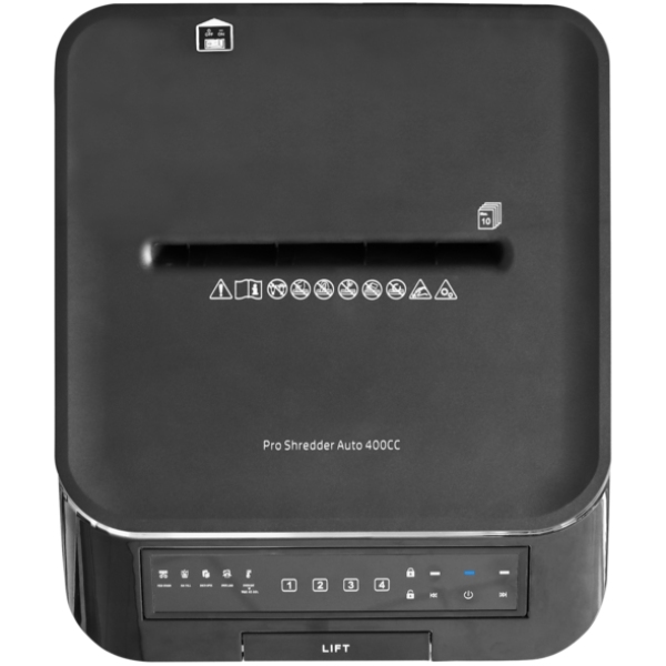 Знищувач документів HP Pro Shred Auto 400CC, A4, 80g х 10 л.,4*12, 53л., P-4