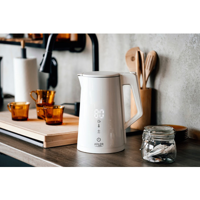 Електрочайник Adler AD 1345 white 1850-2200Вт/ 1.7л/ STRIX/ встановлення температури/