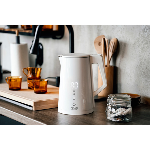 Електрочайник Adler AD 1345 white 1850-2200Вт/ 1.7л/ STRIX/ встановлення температури/