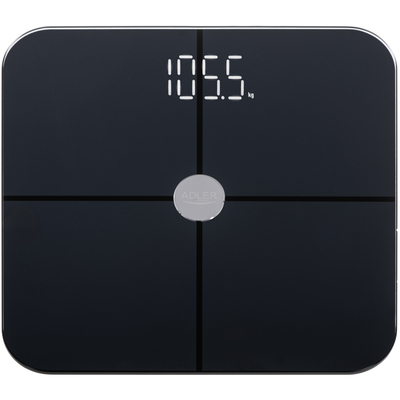 Ваги напольні Adler AD 8187 black електронні/ Smart/ 180кг/ 4хААА/ автовимкнення/ чорні