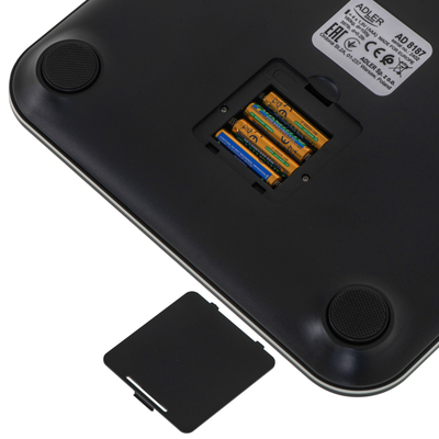 Ваги напольні Adler AD 8187 black електронні/ Smart/ 180кг/ 4хААА/ автовимкнення/ чорні