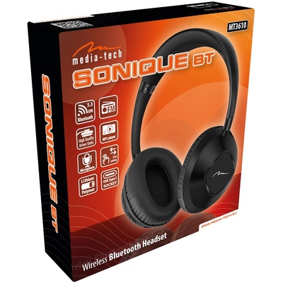 Гарнітура Media-Tech SONIQUE DS-2 Bluetooth+3,5мм, Li-Pol, Black