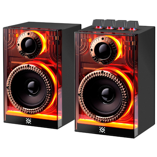 Компьютерные колонки 2.0 Defender Futuro, 20Вт Bluetooth/USB/TF/AUX, LED, черная
