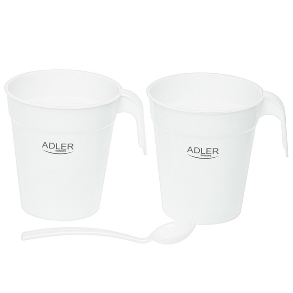 Електрочайник Adler AD 1381 дорожній 900Вт/ 0.5л/ 2 чашки/ ложка/ білий