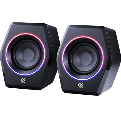 Комп'ютерні колонки 2.0 Defender Solar 9, 10Вт, Bluetooth, RGB підсвітка, USB, чорна