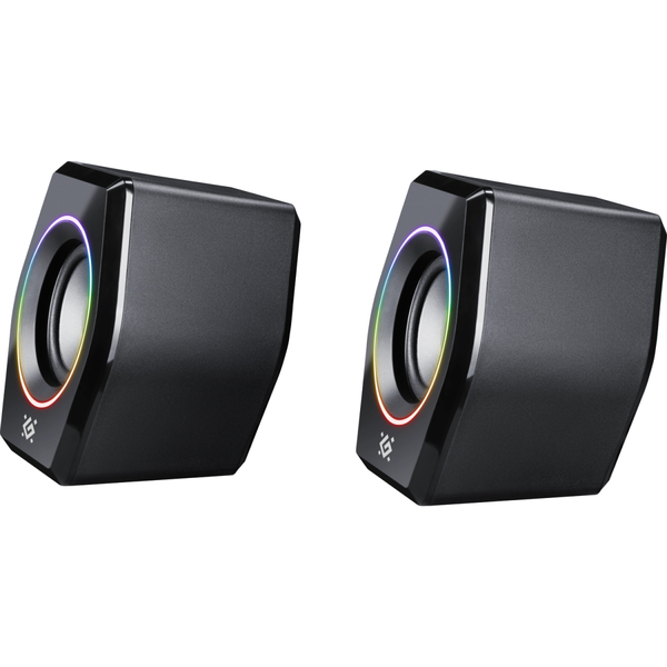 Комп'ютерні колонки 2.0 Defender Solar 9, 10Вт, Bluetooth, RGB підсвітка, USB, чорна