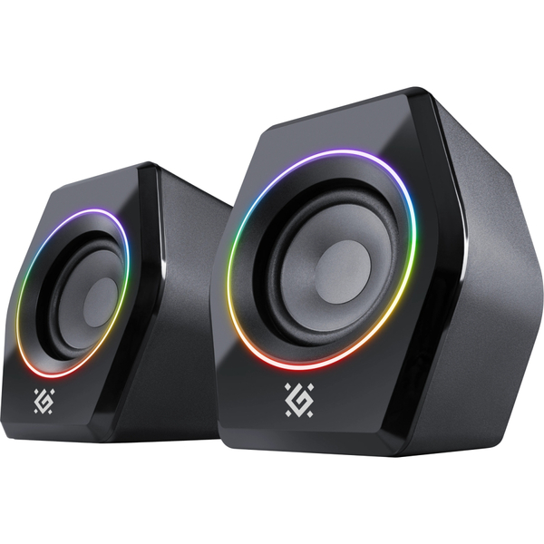 Комп'ютерні колонки 2.0 Defender Solar 9, 10Вт, Bluetooth, RGB підсвітка, USB, чорна
