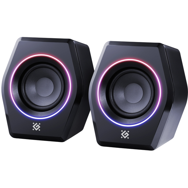 Комп'ютерні колонки 2.0 Defender Solar 9, 10Вт, Bluetooth, RGB підсвітка, USB, чорна